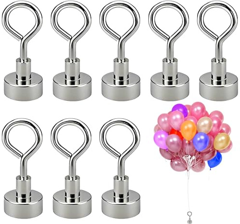 8PCS Helium Balloon Weights F20, 14KG Pull-Out Force Balloon Weights with Ribbon, Reusable Holders for Party Wedding Birthday, Holds 6 Helium Balloons Securely