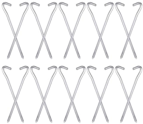 VINTORKY Robuste Zeltheringe 18cm Sechseckig aus Metall 40 Stück Campingheringe für Zelte und Planen Universell Einsetzbare Bodenanker für Outdoor und Garten