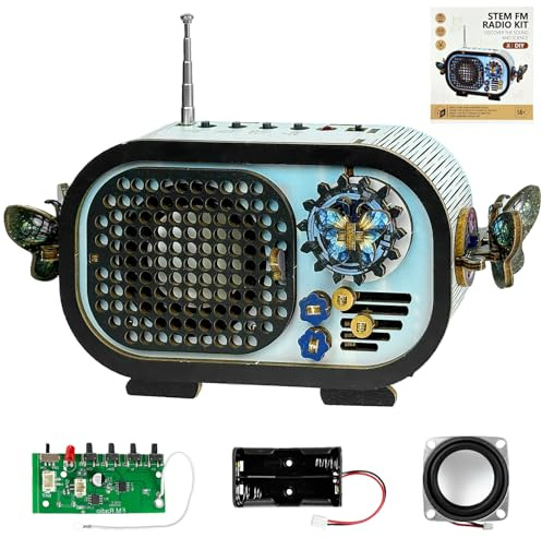 STEM Elektronik Bausatz – DIY FM Radio Holzbausatz für Kinder, Lernspielzeug Elektronik & Schaltkreise, Geschenk für Jungen & Mädchen ab 14 Jahren