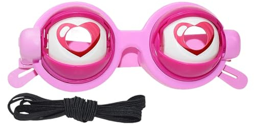 Alberne Brille für Erwachsene – manuelle Blink-Action-Requisite, lustiges Brillenzubehör, beweglicher Augenrahmen, leichtes Kostüm-Gadget, kreatives Gesichtsspielzeug, Comic-Design-Stil | Geburtstagsb