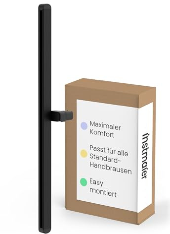 instmaier Cleo | Duschstange | 78,5cm Höhe | Schwarz | Brausestange | Verstellbare Duschstange | Duschhalterung | Duschkopf mit Schlauch und Halterung | Stange Dusche