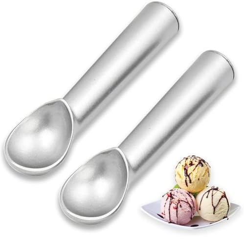2 PCS Ice Cream Scoop, Nonstick Aluminum Alloy Ice Cream Scooper Spoon For Hard Ice Cream, Gelato, Cookie Dough & Sorbet, Heavy Duty Durable Design With Ergonomic Grip, Easy To Release & Clean For Hom