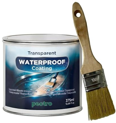 PECTRO Impermeabilizante Transparente, Sellador Impermeable (375 ml, 395 g) | Anti-fugas para terrazas, grietas, ventanas y cornisas, Acabado invisible, Interior y exterior, Fórmula al agua