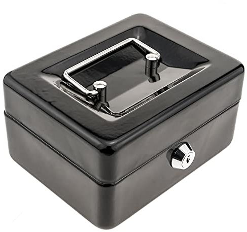 PrimeMatik - Caja Fuerte portátil para Dinero caudales Billetes y Monedas 150 x 117 x 80 mm