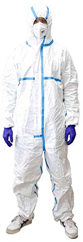 neoChoice re:Lab Polypropylen Schutzoverall mit Gummizug Ärmel, Vlies, Weiß, X-Groß