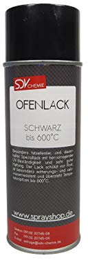 SDV Chemie Ofenlack Spray schwarz matt bis 600°C 1x 400ml Ofenlack Kaminofenlack Thermolack