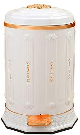 caihuashopping Poubelle Porcelaine Blanc Simple Simple Poubelle de Luxury Salon Salon Maison Chambre à Coucher Salle de Bain Cuisine Pédale Poubelle Bacs