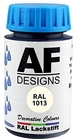 Alex Flittner Designs Vernice RAL 1013 bianco perla lucido 50 ml legno metallo mobili bagno vernice ritocco vernice di riparazione