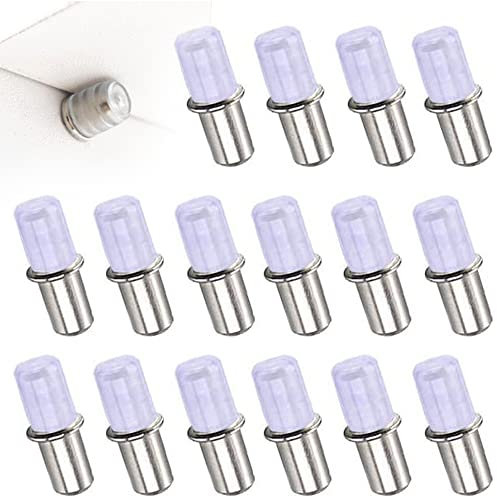 THETAG Shelf Support Pegs, Glass Shelf Supports 5mm, Metal Shelf Pins with Rubber Sleeve, Kitchen Cupboard Shelf Supports, Cupboard Shelf pegs for Wooden and Glass Shelves