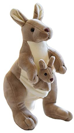 Sarah Duke Känguru Plüschtier Plüschtiere, Süßes Kuscheltier Mutter und Kind Känguru, Flauschiges Stofftier Känguru zum Kuscheln, Spielen und Schlafen (28cm)