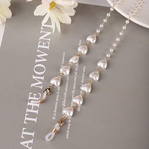 Brillenkette Brillenkette Modemaske Hängendes Seil Herz Perle Perlen Brillenketten Metall Sonnenbrille Lanyards Frauen Maskenkette Perle