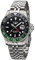 Elysee Herrenuhr GMT PRO 40 mm 20 ATM Herren zweite Zeitzone, Verschraubte Krone, Leuchtzeiger, Datumsanzeige schwarz grün 80590, 80591, 80592, 80593, 80594, 80598, 80599, 80600, 80615