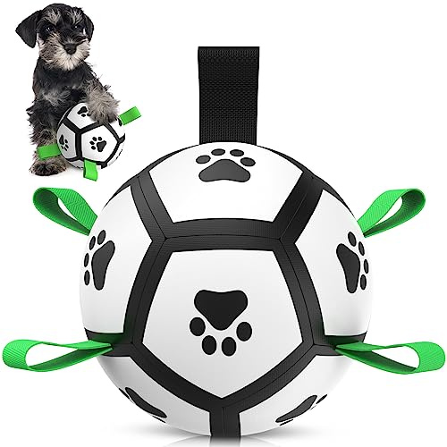 HETOO Dog Balls Dog Football Toys Dog Toy Ball (5 Inch Small) | Durable high bounce floating dog balls, dog water toys, interactive dog ball indoor outdoor play, ideal dog birthday gifts