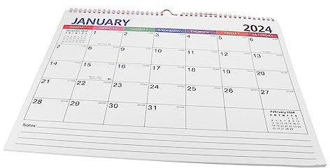 Ciieeo Jahreswandkalender Monatskalender Zum Aufhängen Englischer Kalender Stabiler Wandkalender Für Täglichen Gebrauch Terminkalender Für Zuhause Und Büro