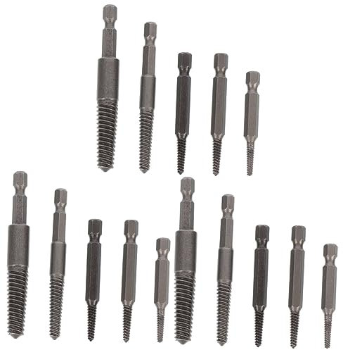 DOITOOL 15pcs Professional Screw Extractor for Broken Bolts Damaged Screws and Stripped Removal for Upholstery Tools and Bolts