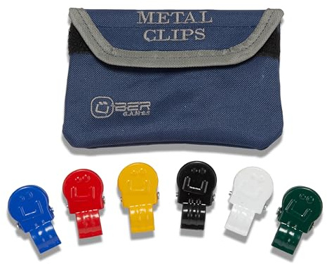 Uber Games Croquet Metal Clips - 6 player Colours - with bag