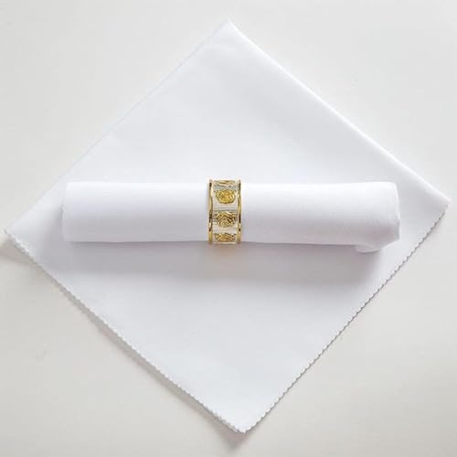 SYSUII Stoffservietten, 8er Pack weiche Stoffservietten Weiß Servietten 48x48cm Serviette Tischdekoration Tischservietten Wiederverwendbare für Hochzeitsszene, Geburtstagsfeier Weihnachten