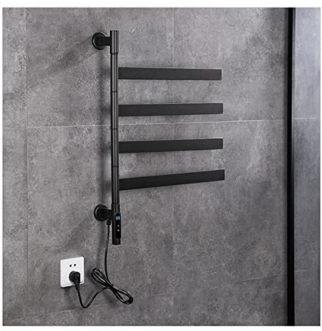 Scaldabagno a Parete per Il Bagno, Portaasciugamani Riscaldati in Acciaio Inossidabile a Temperatura Costante con Timer, Rotaia Rotante Riscaldata Elettrica