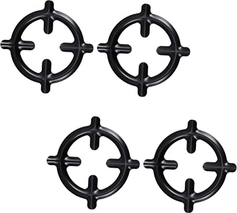 Supports pour Pots 4 Pièces en Fer Noir sans Bavures | Spécialement Conçus, Lot de 4, pour Cafetière et Casserole, Usage Gaz, Accessoires la Cuisine Camping