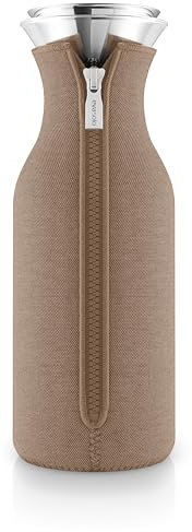 EVA SOLO Carafe de réfrigérateur 1000 ml pour boissons chaudes et froides, verre borosilicate, passe au lave-vaisselle, bec verseur en acier inoxydable et silicone, design danois, fonctionnalité et