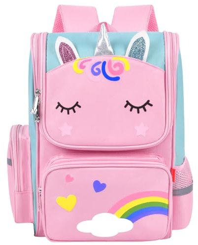 Aucuu Sac à Dos Enfant, Sac D'école Cartable Maternelle, Licorne Imperméable Sac à Dos pour Enfants, Cartable Fille de Grande Capacité, pour écoles, Voyage, Camping, 36 * 28 * 16cm