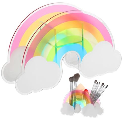 VILLCASE 1stück Kreativer Rainbow Pen Holder Multifunktionale Desktop Stiftehalterung Für Stifte Und Makeup-pinsel Bunte -aufbewahrungsbox Für Schreibtisch Und Dekoration