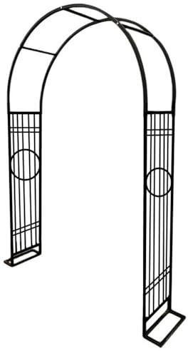 Arco da Giardino in Ferro Resistente alle intemperie Arco per Rose Tubolare Arco di Nozze per Traliccio Pergolato,Vite Decorazione-Nero(Nero,220x230cm)