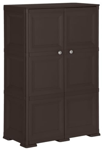 LVHUIDEH Kunststoffschrank mit 2 Türen, Aufbewahrungsschrank, Lagerschrank, für Hause, Büro, Garage und Lagerraum, Robust und Langlebig, 79 x 43 x 125 cm