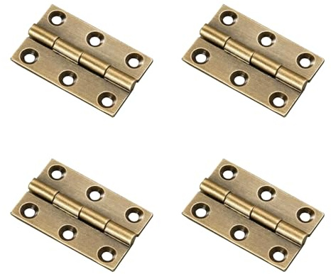 Türscharniere in 4 Stück, antikes Messing, 3,8 cm, robustes Kugellager, Klappscharniere, für Tor, Fenster, Schublade