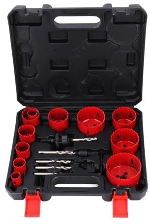 ZAWELIYO Bimetall-Lochsägen-Set mit Dorn, 2 Mm Hochfest, 11 Größen, 40 Mm Schnitttiefe, Stabiles Gehäuse, Schraube für Holz, Metall, Kunststoff, Trockenbau, Gips, PVC-Platte