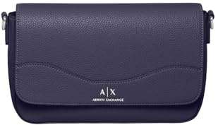 Armani Exchange Women's Essential, Wave, removable strap crossbody bag, Blue, one size