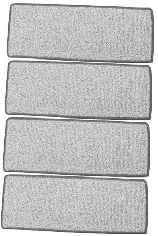 GARVALON Lingettes de Rechange pour Balai Microfibres 4 Pièces, Fibre | Format 12x33cm, Usage sur Carrelage et Marbre, Lavables, Design sans Effort