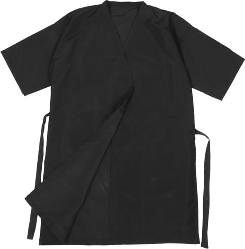 Ipetboom Hairdressing Salon Client Gown: 38.5 In Kimono Style Salon Cape for Hair Cutting Pet Grooming - Black Robes for Barber