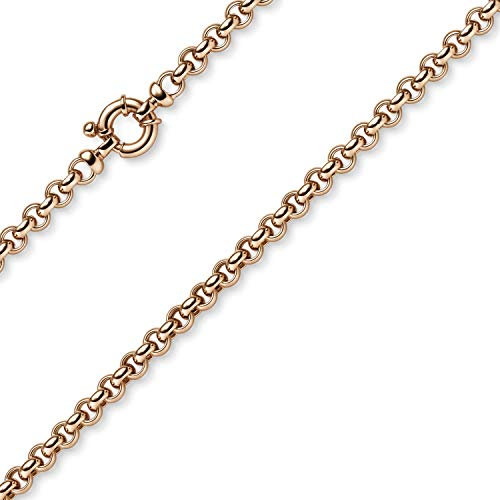 6mm Collier Erbskette aus 585 Gold Rotgold Halsschmuck Halskette Goldkette, 50cm