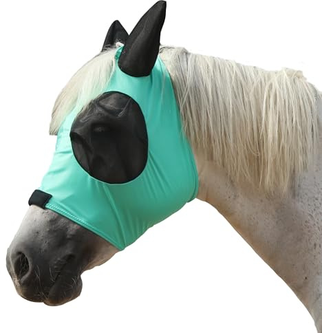Gallopoff flugmask häst, hästmask med öron skydd, andningsbart nät, flugmask