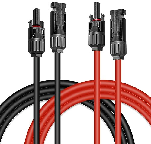 DEWIN PV Kabel 4mm², 1 Paar 5 Meter 4mm² Solar Panel Verlängerungkabel PV Kabel Verlängerung Solar Verlängerungskabel für PV Anlage