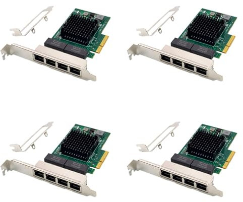 PAGJHRFJG 4X Tarjeta de Red de Servidor PCI-e X4 BCM5719 Adaptador de Servidor Gigabit Ethernet RJ45 de 4 Puertos Adaptador de Tarjeta de Red PCI-e