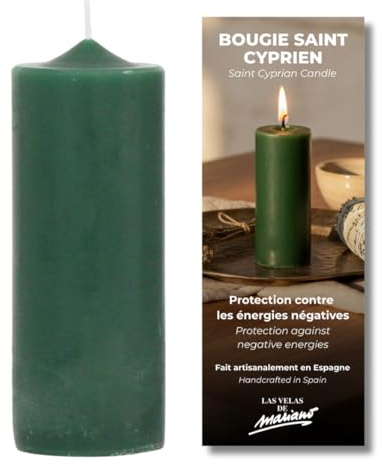 Velón Preparado de San Cipriano – Protección Espiritual y Limpieza Energética | Vela Ritualizada Contra Energías Negativas y Hechizos | Hecho a Mano con Hierbas | Incluye Instrucciones y Oración