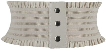 YDYAENIO Einfaches Design Damen elastischer breiter Bund Saum Dekoration Kummerbund Damen Mantelgürtel for Frauen für Kleider und Blusen(Apricot)