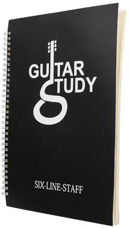 QUMIIRITY Tragbares Gitarren Notenbuch A4 mit Spiralbindung Lichtbeständige Notenlinien Reißfeste Seiten Musiknotizbuch für Gitarristen und Gitarrenunterricht