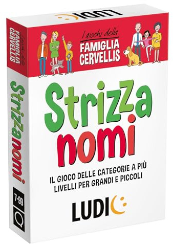 Ludic - Famiglia Cervellis Strizzanomi - Il Gioco Delle Categorie a Più Livelli Per Grandi e Piccoli | Un Gioco di Società per Tutta la Famiglia, per Ragazzi e Adulti, Giochi di Carte, Idea Regalo