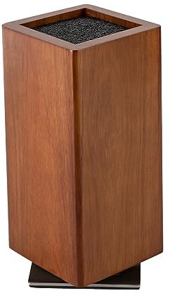 Bloc à couteaux rotatif à 360° en bambou, porte-couteaux magnétique, support pour couteaux de cuisine (15-23 cm), support de rangement sûr pour couteaux de chef, santoku et ciseaux