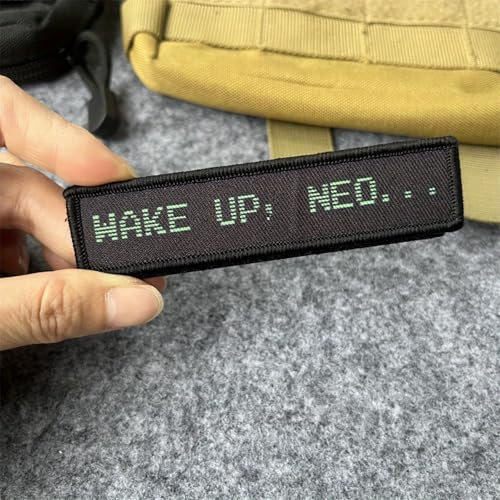 Klett Patch Wake Up Neo Der Matrix-Film Lustiges Patches Klett Taktisches Moral Hook Loop Patch Aufnäher Für DIY Kleidung Rucksack Uniform Weste Jacken