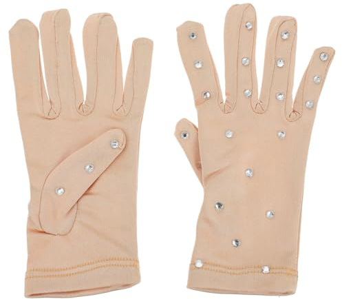 WRITWAA Gants de performance de patinage avec strass transparents pour femmes et filles Gants antidérapants Patinage artistique Antidérapant Performance féminine - Fille-Perfo