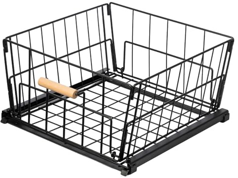 EVERGOODS Sliding Cabinet Storage Basket Organiser Drawer ull Out Cabinet Organiser Basket Kitchen Storage Rack Metal Wire Basket for Spices, Bottles and Cupboard Organisation