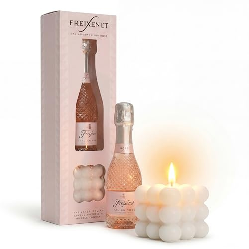 Freixenet Prosecco Gift Set, Sparkling Rose 20 cl, Bubble Candle | Pamper Gifts for Women, Italian Sparkling, Bubble Shaped Candle, Ladies, New Mum, Wine, Birthday