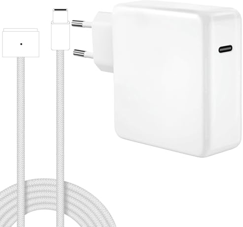 Cargador MacBook Air Pro - M4 M3 M2 M1 (2025 2024 2023 2022 2021), 96W Mag3 Cable para MacBook Air 15/13, MacBook Pro 16/14, con Cable Trenzado USB-C a T de 2M, A2166 A2363