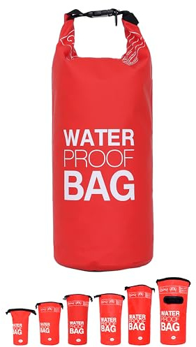 DonDon vattentät Outdoor Dry Bag säck packpåse med remmar skydd mot vatten torrpåse för dina värdesaker och föremål röd 30 liter