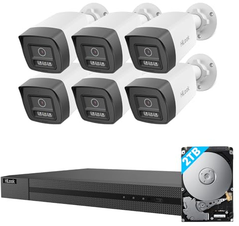 Hikvision CCTV System HD 4K 5MP 2.8 mm Outdoor DVR Home Security Kit (White) (1 TB (1000GB)