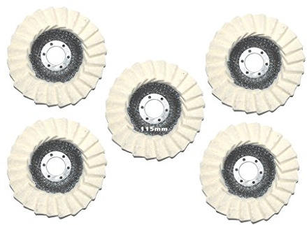 5 Stück 115mm Filz Polierfächerscheibe 22.23mm Polierscheibe Glanz Polier Scheibe.